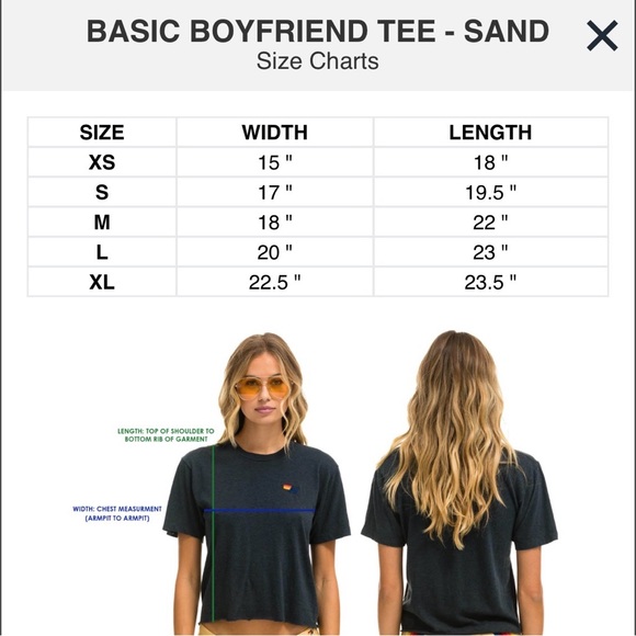 Aviator Nation White BASIC BOYFRIEND TEE - SAND Size XS - Picture 7 of 7